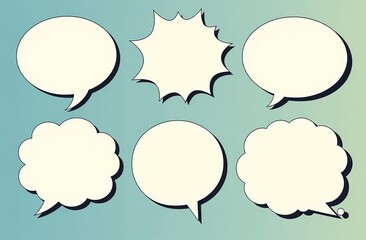 Comic speech bubbles. Set of speech bubbles. Empty Dialog Clouds. Illustration for Comics Book, Social Media Banners, Promotional Material. Blank empty speech bubbles for infographics. Vector graphics