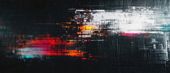 Obraz premium Energetic Interplay Of Red And White On Dark Canvas