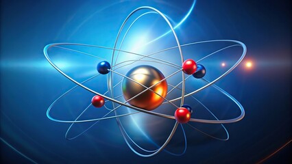 Abstract representation of atom with electron orbiting nucleus
