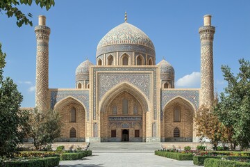 Fototapeta premium Beautiful mosque as a place of worship for Muslims created with Generative AI