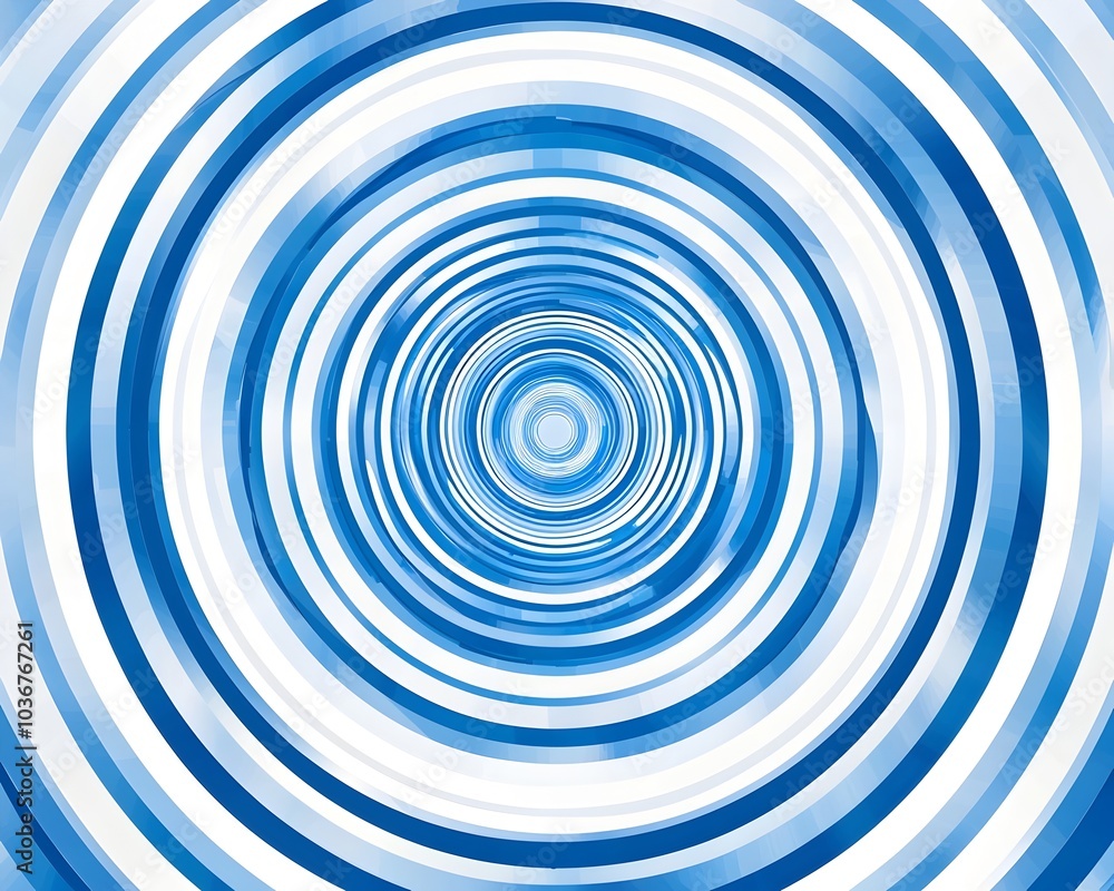Poster mesmerizing concentric blue and white circles digital pattern background design