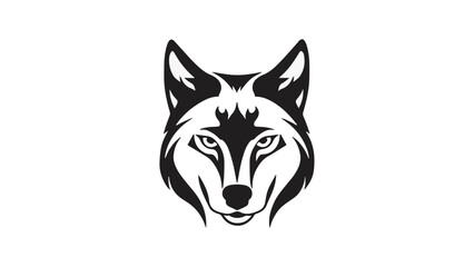 simple wolf head outline vector illustration