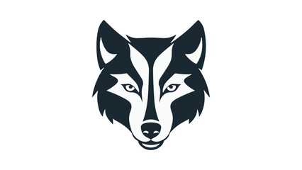 Fototapeta premium wolf head illustration in vector, simple shape of a wolf head logo