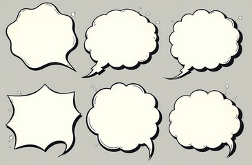 Comic speech bubbles. Set of speech bubbles. Empty Dialog Clouds. Illustration for Comics Book, Social Media Banners, Promotional Material. Blank empty speech bubbles for infographics. Vector graphics