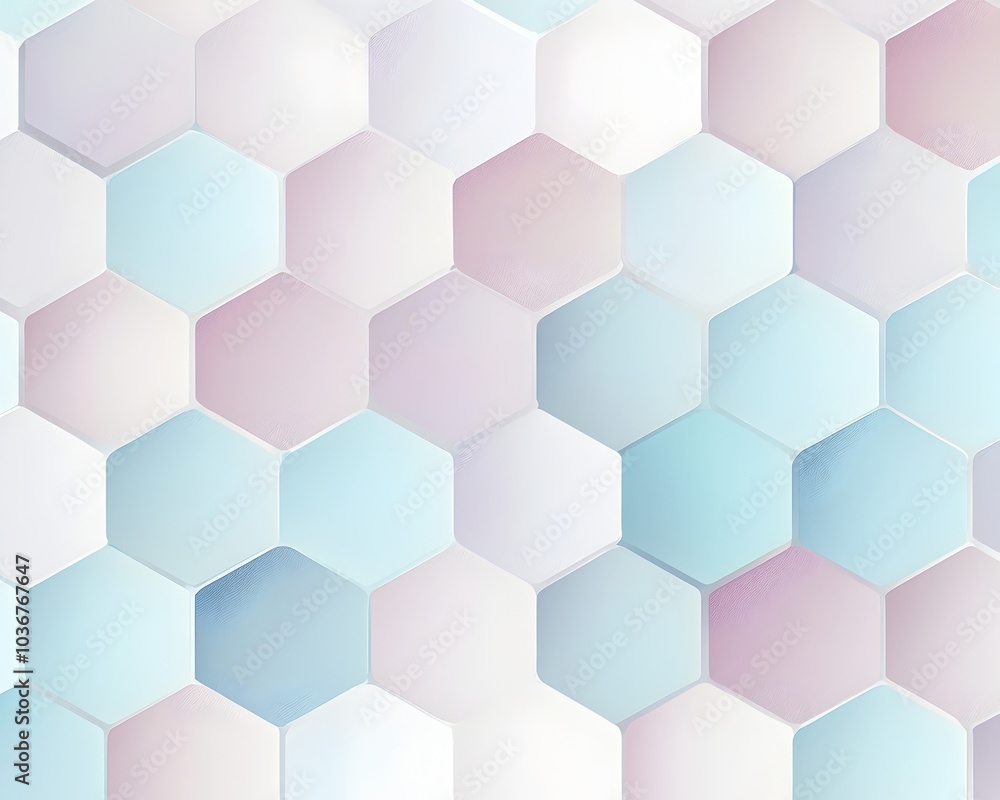 Poster soft pastel hexagonal digital pattern background concept with honeycomb inspired design