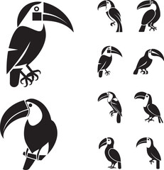 Naklejka premium Elegant Minimalist Logo Design: A Timeless Toucan Silhouette