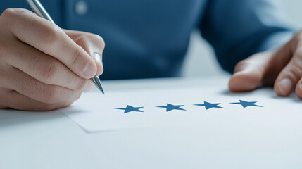 Close-Up of Manager Evaluating Customer Feedback