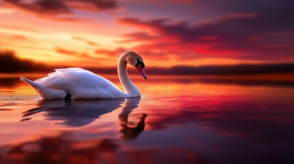 Fototapeta premium swans on the lake