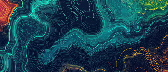 Vibrant Topographic Lines Forming Abstract Patterns