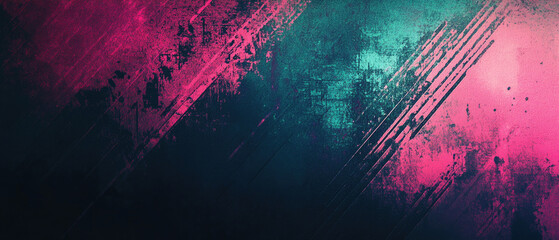 Vibrant Abstract Art With Pink And Teal Brush Strokes