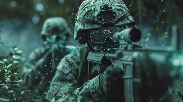 Military Exercise Featuring Holographic Camouflage Technology