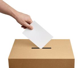 ballot box casting vote election referendum politics elect man female democracy hand voter political