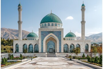 Beautiful mosque as a place of worship for Muslims created with Generative AI