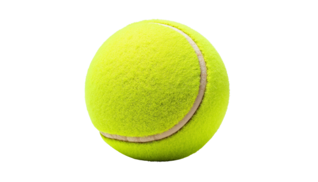 Close-Up of a Bright Yellow Tennis Ball with Stitching Detail.