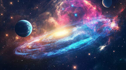 Obraz premium 3d render illustration of a galaxy