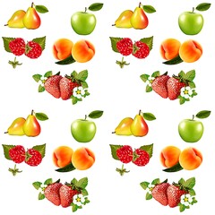 set of fruits and berries