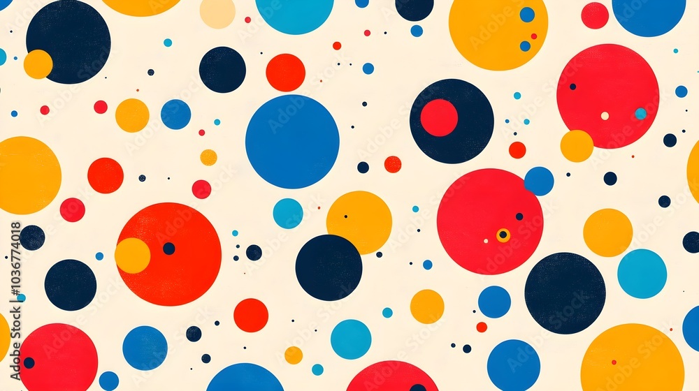 Poster abstract polka dot background colorful circles pattern geometric design