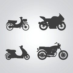 scooter, motorcycle icons, vintage motorcycles, unique icons, bike logo with a silver background