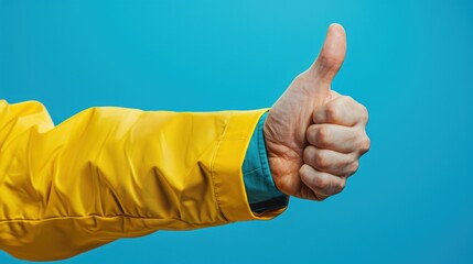 Uplifting and motivating hand gesture symbolizing positivity and success. A dynamic graphical representation for inspiring designs