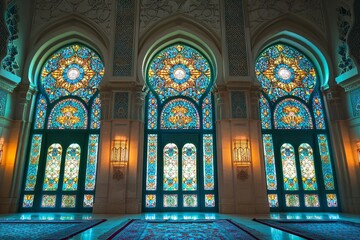 Obraz premium Beautiful mosque as a place of worship for Muslims created with Generative AI