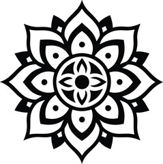 Indian traditional mandala art design line art