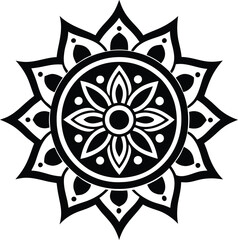 Indian traditional mandala art design line art