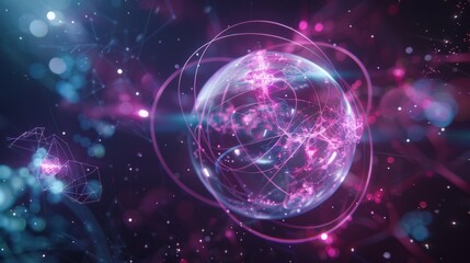 Quantum Entangled Communication Technology Concept