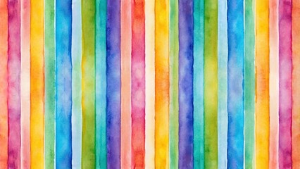 Colorful watercolor stripe seamless pattern on symmetrical background