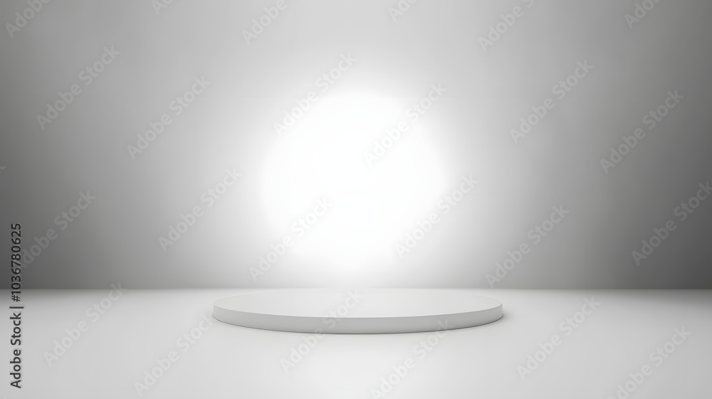 Aufkleber abstract pastel gray color and gradient white light background in studio table backdrops display pro
