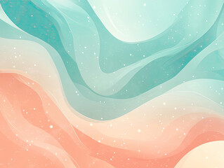 Vector Background with Soft Coral and Pastel Green Tones