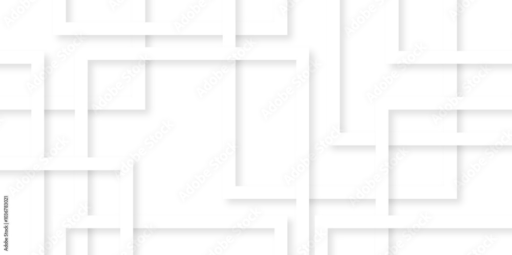 Poster modern banner square geometric shapes creative abstract design. white color technology concept geome