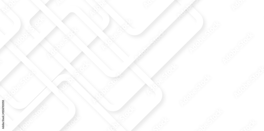 Poster modern banner square geometric shapes creative abstract design. white color technology concept geome