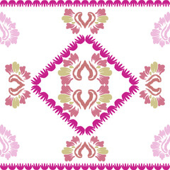 Ikat pattern design , Floral pixel art pattern, Textile business , Vector Images For printing on Fabric, Wallpaper, Carpet, Ceramics, etc.
