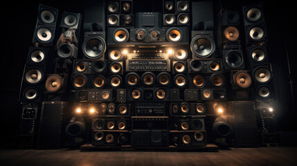 Obraz premium generated illustration of stack audio music speaker