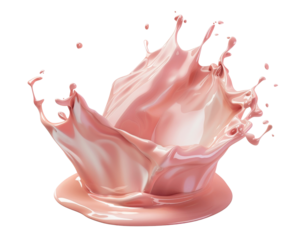 Dynamic Splash of Pink Liquid with Fluid Motion and Texture.
