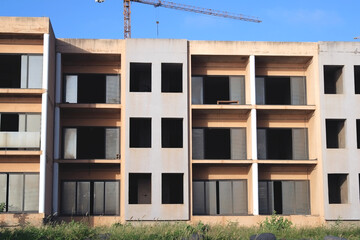 Immeuble en construction dans la banlieue de Dakar au Sénégal en Afrique de l'ouest