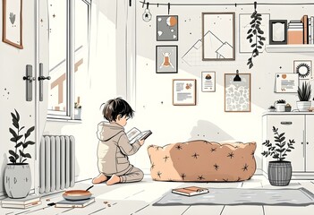 child read a book