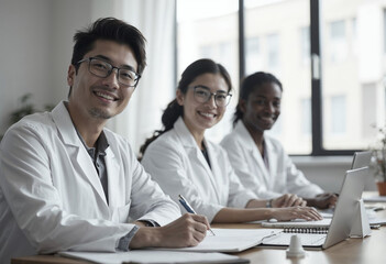 portrait of a smiling medical team