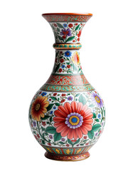 Elegant Ceramic Vase with Intricate Floral Designs and Patterns