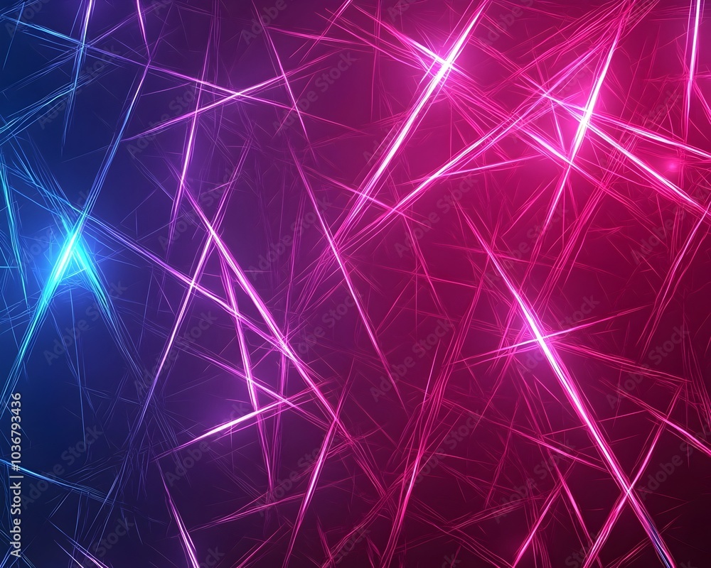Poster vibrant neon background with chaotic glowing lines and patterns