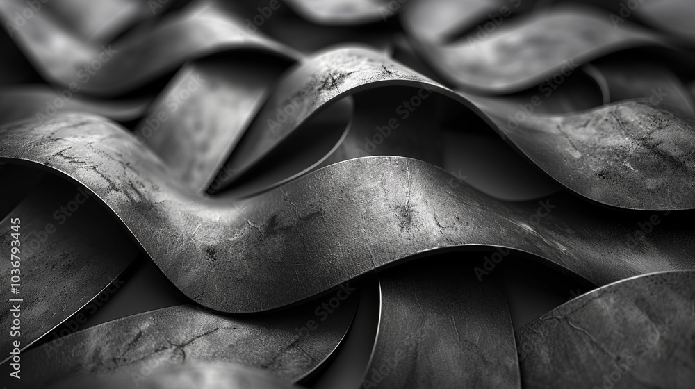 Aufkleber abstract metallic waves create a textured, dynamic surface.