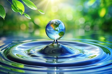 Leading Lines abstraction on the theme ecology the environment a drop of water reasonable consumption