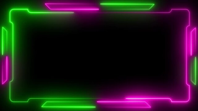 Twitch Stream Overlay with glowing face cam overlay animation with transparent background for twitch and live stream