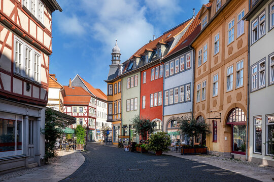 Bad Langensalza, Th&uuml;ringen, Altstadtszene am Marktplatz