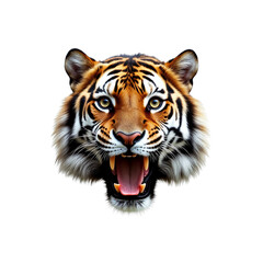 Fototapeta premium Fierce Tiger Head with Open Mouth and Intense Expression