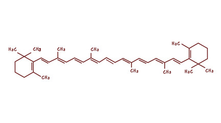 chemical structure of or Beta carotene illustration
