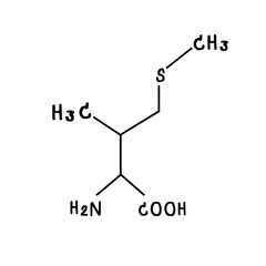 chemical structure of or Methionine illustration