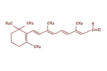 chemical structure of or Retinal  illustration