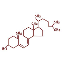 chemical structure of or Vitamin D3 or Cholecalciferol illustration