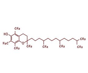 Obraz premium chemical structure of or Vitamin E or alphatocopherol illustration